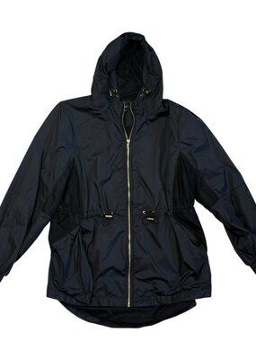 City Chic Lightweight Jacket Womens Size XS Size 14 Black Casual Drawstring Hood